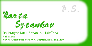 marta sztankov business card